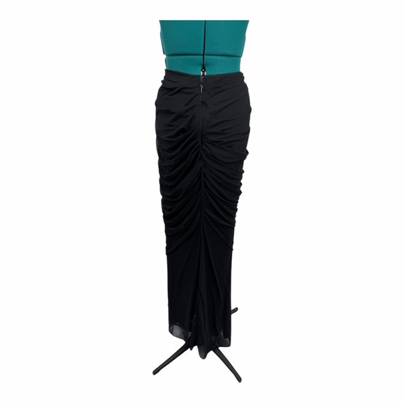 House of CB Cassidy Mesh Tulle Ruched Maxi Skirt Black - Picture 5 of 11